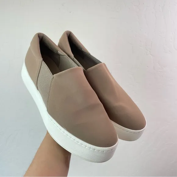 Vince Women’s Warren Slip On Suede Loafer Sneaker Shoes Size 8.5 Hazelstone Grey