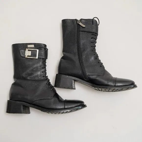 Vintage 1970's PLAYBOY Zip &amp; Lace-Up Ankle Boots