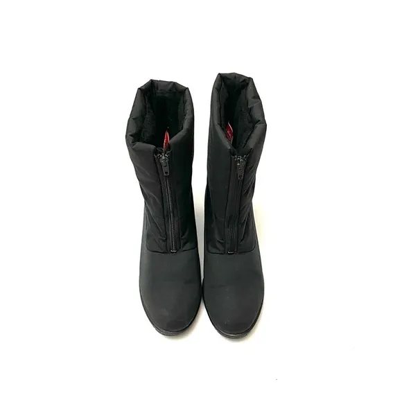 Vintage 1980s black nylon fleece lined snow boots