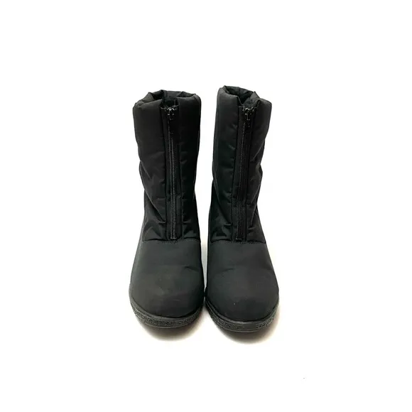 Vintage 1980s black nylon fleece lined snow boots