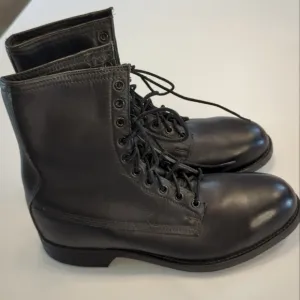 Vintage Craddock Terry Steel Toe Leather Work Combat Boots Size 9 Black EUC USA