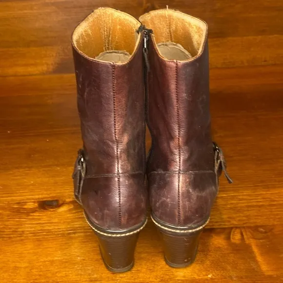 Vintage Desmo 90s classic brown weathered western leather boots bootie size US 7