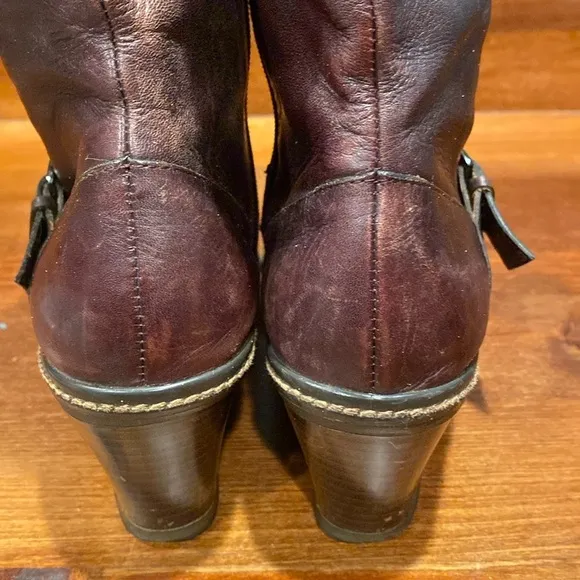 Vintage Desmo 90s classic brown weathered western leather boots bootie size US 7