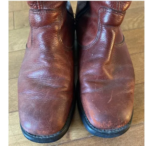Vintage Dexter Brown Cognac Distressed Fleece-Lined Boot Men's size 9