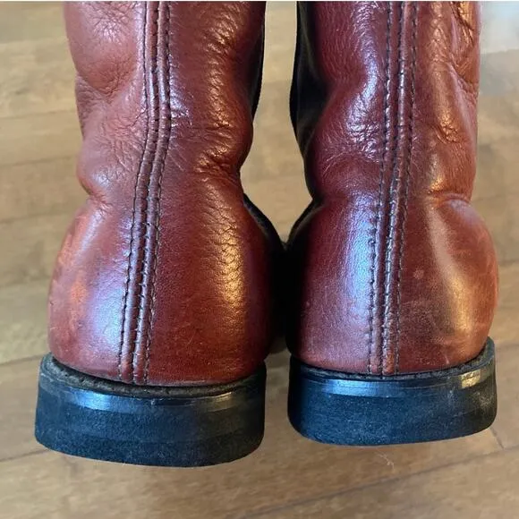 Vintage Dexter Brown Cognac Distressed Fleece-Lined Boot Men's size 9