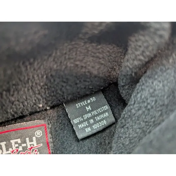 Vintage Double-H Boots Vest Mens Medium Full Zip Fleece Zip Pockets‎ Black