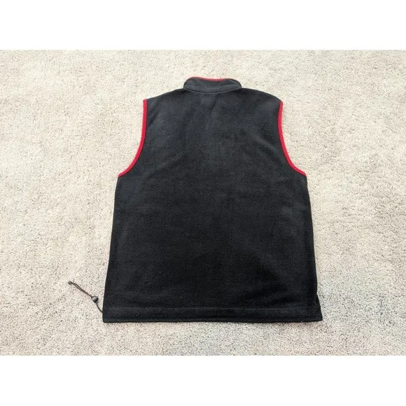 Vintage Double-H Boots Vest Mens Medium Full Zip Fleece Zip Pockets‎ Black