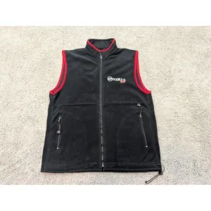 Vintage Double-H Boots Vest Mens Medium Full Zip Fleece Zip Pockets‎ Black