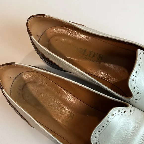Vintage - HAROLDS, beige/brown leather flats, 9