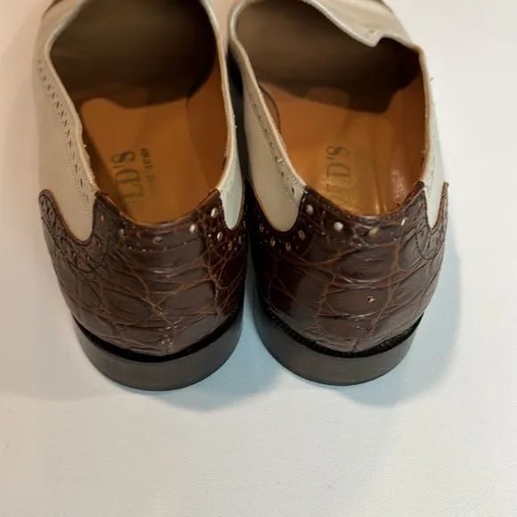 Vintage - HAROLDS, beige/brown leather flats, 9