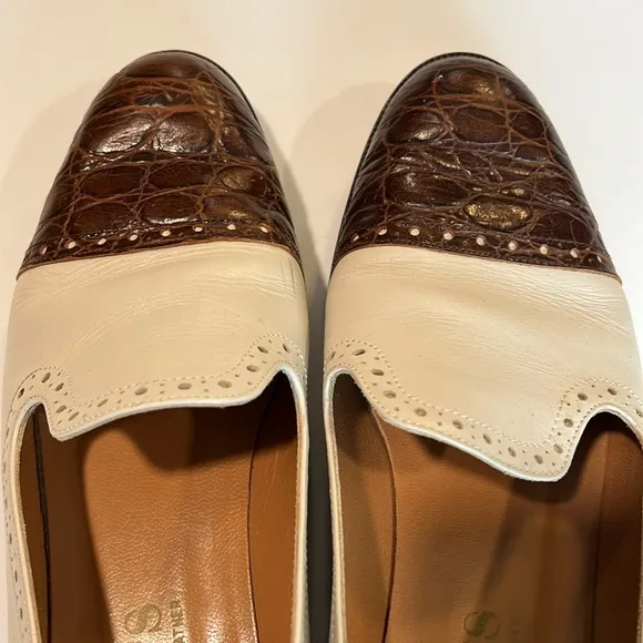 Vintage - HAROLDS, beige/brown leather flats, 9