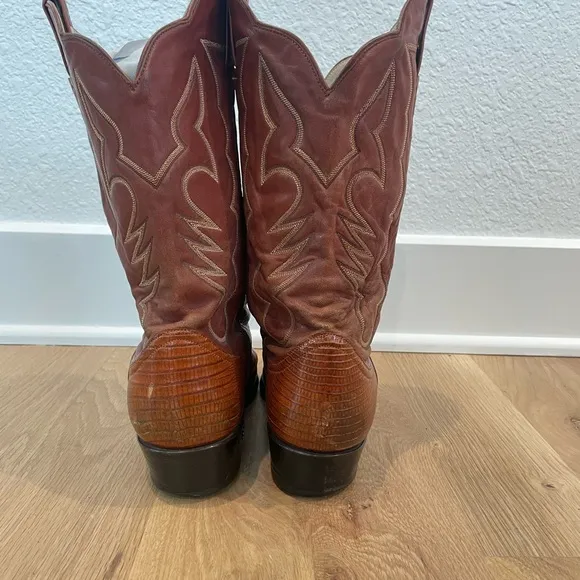 Vintage Larry Mahan Lizard Cowboy Boots