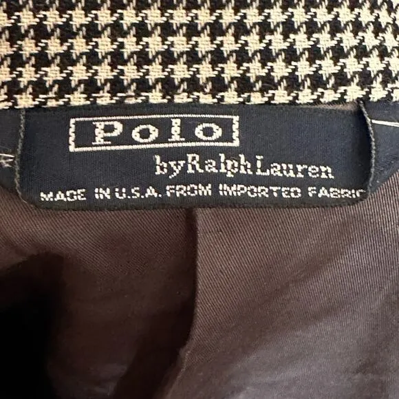 Vintage Men’s POLO By Ralph Lauren Houndstooth Wool Blazer