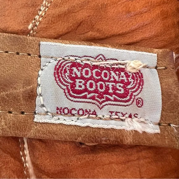 Vintage Nocona Deer Hide Leather Butterscotch Western Cowboy Boots 9.5D USA GUC