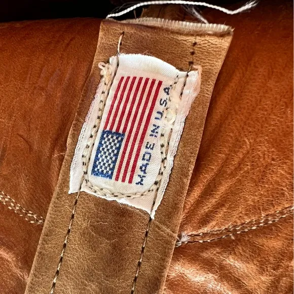 Vintage Nocona Deer Hide Leather Butterscotch Western Cowboy Boots 9.5D USA GUC