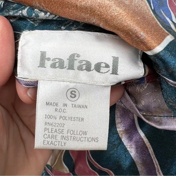 Vintage Rafael Satin Reversible Dotted Long Sleeves Zipper Windbreaker Jacket