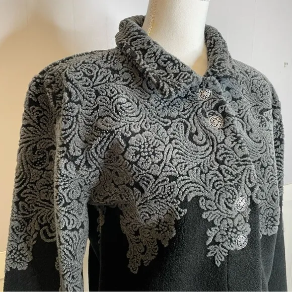 Vintage Southwest floral Print Fleece Jacket Medium