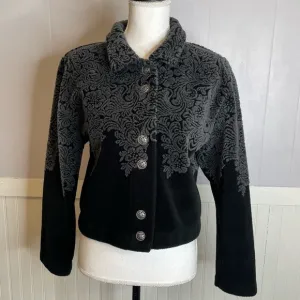 Vintage Southwest floral Print Fleece Jacket Medium
