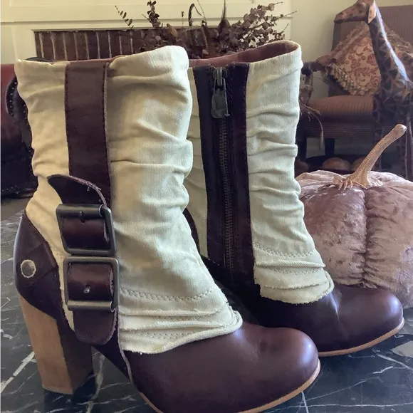 Vintage ultra rare London Underground brown leather Victorian Granny boots sz 6