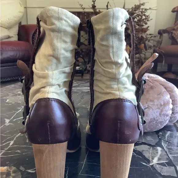 Vintage ultra rare London Underground brown leather Victorian Granny boots sz 6