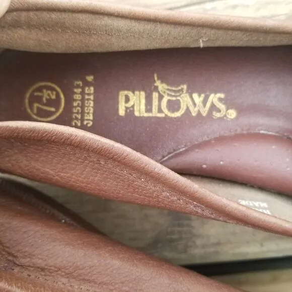 Vintage Pillows Jessie A Loafers Leather Weave Tasseled Comfort Shoes Sz 7.5