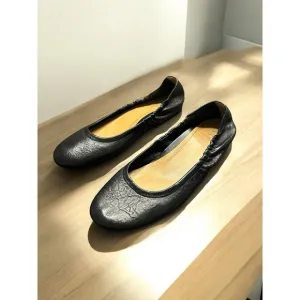 Vionic Alexa Black Ballet Flats Women's 8 EU 39 Leather Comfort Shoes