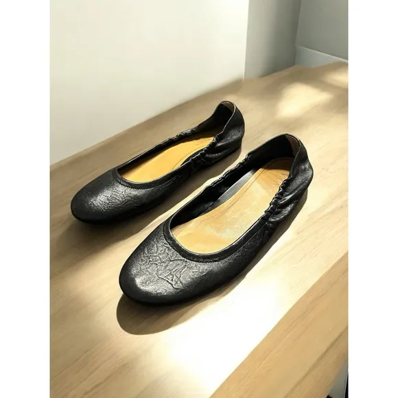 Vionic Alexa Black Ballet Flats Women's 8 EU 39 Leather Comfort Shoes