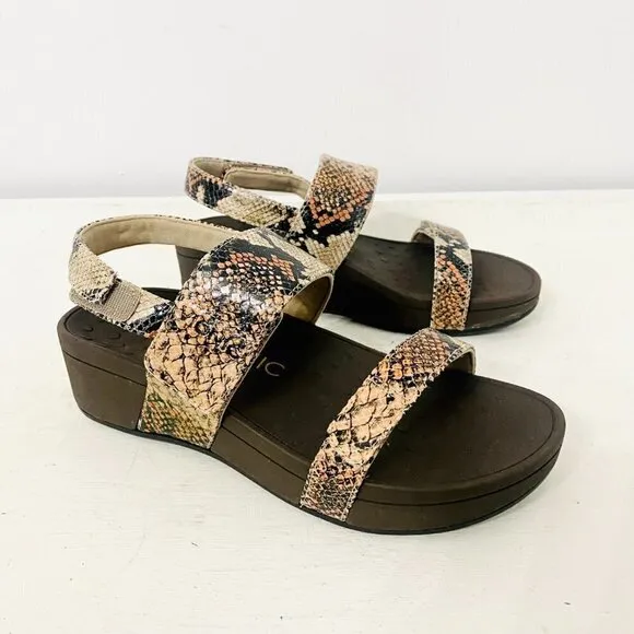 Vionic Pacific Bolinas Snake Print Sandals, Women’s Size 6