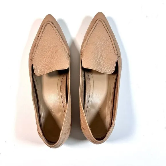 Vionic Shoes Womens 8.5 Nude Leather Loafers Casual Comfort Slip On Noah‎ Flats
