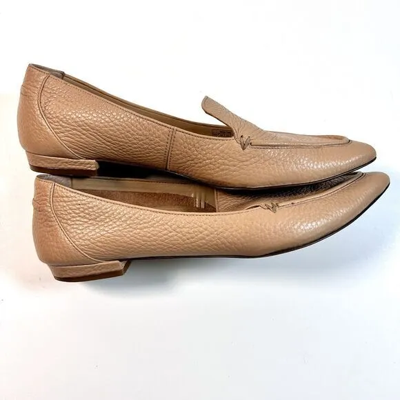 Vionic Shoes Womens 8.5 Nude Leather Loafers Casual Comfort Slip On Noah‎ Flats