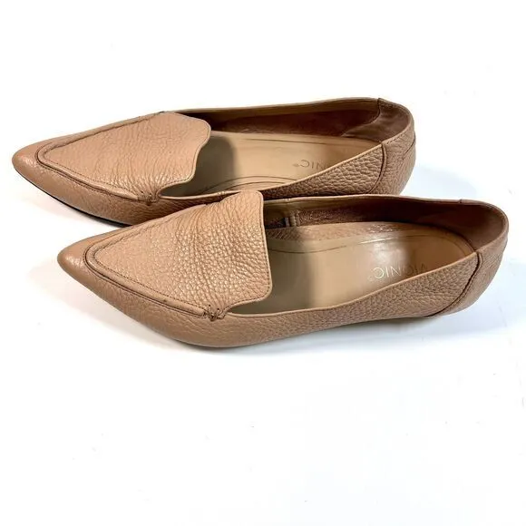 Vionic Shoes Womens 8.5 Nude Leather Loafers Casual Comfort Slip On Noah‎ Flats