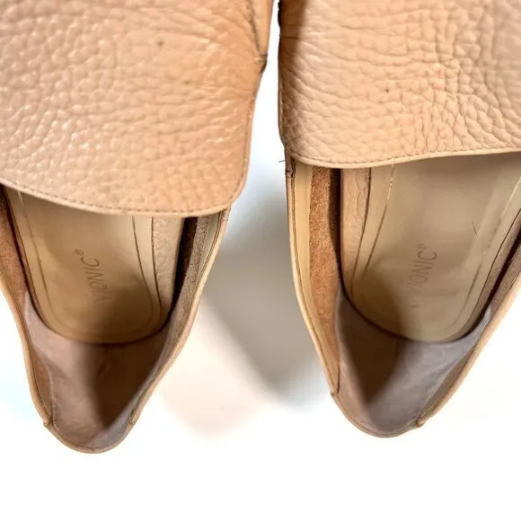 Vionic Shoes Womens 8.5 Nude Leather Loafers Casual Comfort Slip On Noah‎ Flats