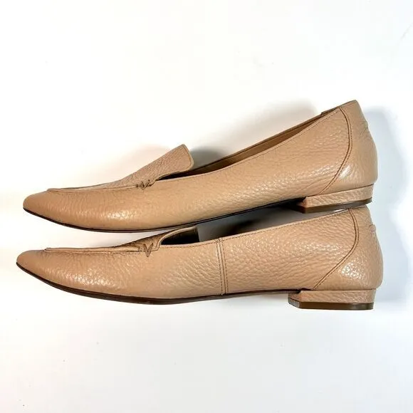 Vionic Shoes Womens 8.5 Nude Leather Loafers Casual Comfort Slip On Noah‎ Flats