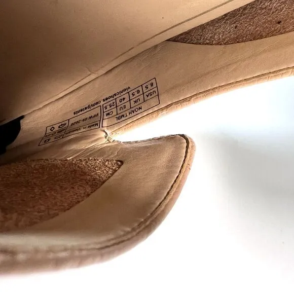 Vionic Shoes Womens 8.5 Nude Leather Loafers Casual Comfort Slip On Noah‎ Flats