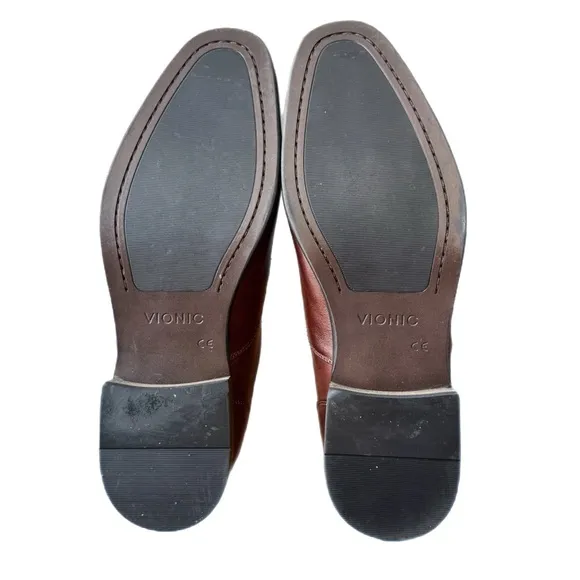 Vionic Sullivan Men Loafer Shoes Burnished Brown Leather Slip On Size 12 Medium