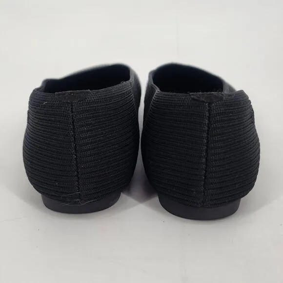 Vivaia Black Knit Square Toe Flats Women’s Size 9 / EU 40 (run big)
