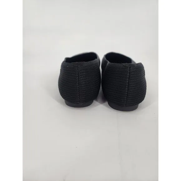 Vivaia Black Knit Square Toe Flats Women’s Size 9 / EU 40 (run big)
