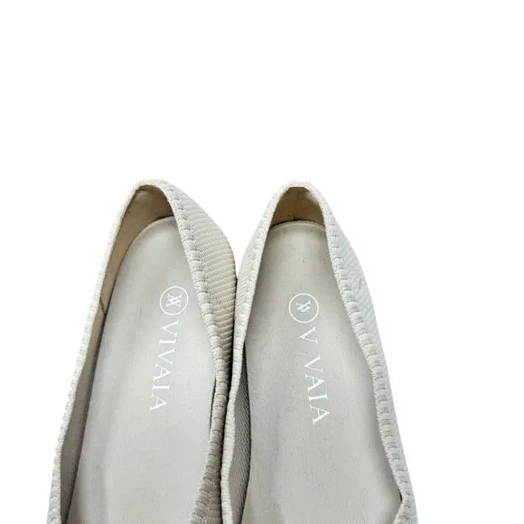 Vivaia Cream Pointed Toe Flats Career Business Office Capsole Womens 36 US 5.5-6