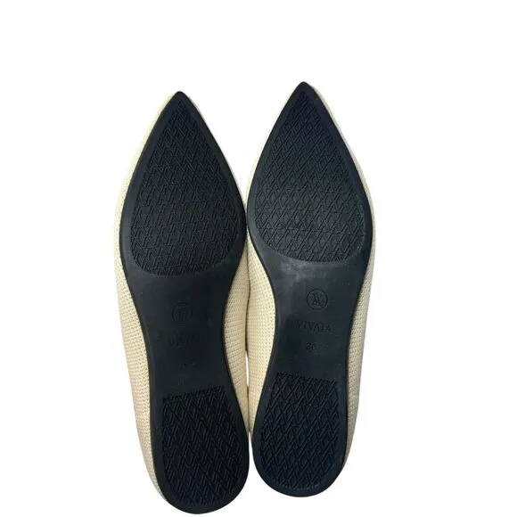 Vivaia Cream Pointed Toe Flats Career Business Office Capsole Womens 36 US 5.5-6