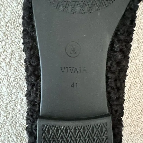 Vivaia Loafers Round Toe Recycled Faux Fur Size 41 US sz 9.5 Cozy Cute