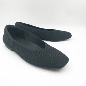 VIVAIA Margot 2.0 Square Toe Black Stretch Knit Ballet Flats Womens 9