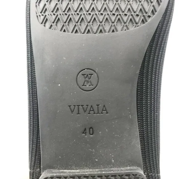 VIVAIA Margot 2.0 Square Toe Black Stretch Knit Ballet Flats Womens 9