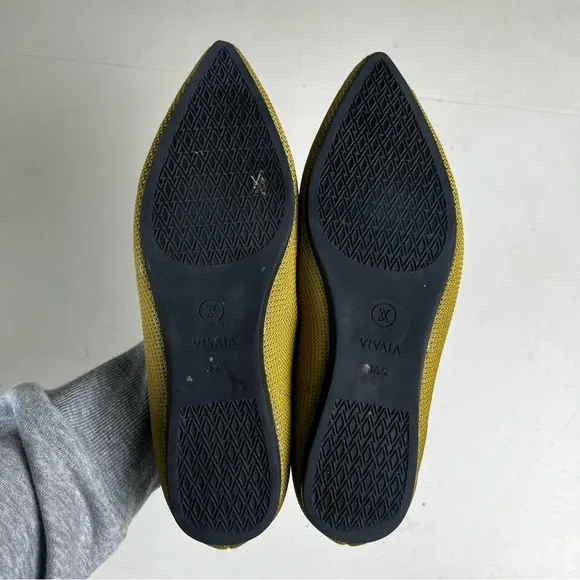 VIVAIA- Pointed-Toe Ballet Flats Aria 5° Olive Green Washable Career Comfortable