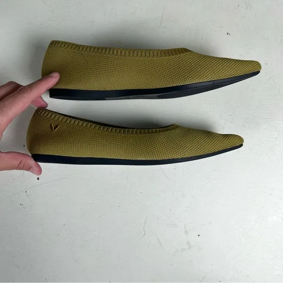 VIVAIA- Pointed-Toe Ballet Flats Aria 5° Olive Green Washable Career Comfortable