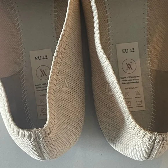 VIVAIA Pointed-Toe Ballet Flats Aria 5° shflatse2112070002 Cream Ivory Sz 42 12