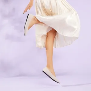 VIVAIA Pointed-Toe Ballet Flats Aria 5° shflatse2112070002 Cream Ivory Sz 42 12