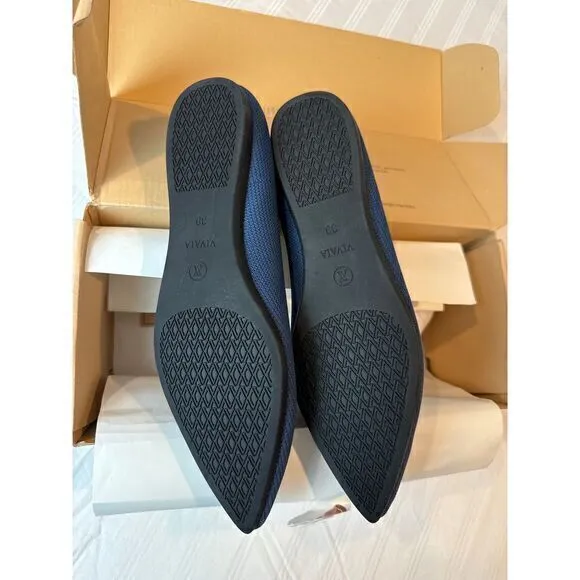 VIVAIA Pointed-Toe Blue Ballet Flats SIZE EUR 39‎ US 8