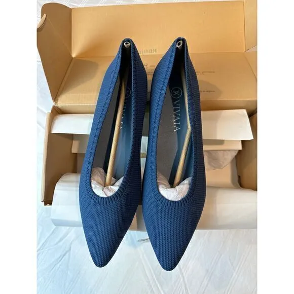 VIVAIA Pointed-Toe Blue Ballet Flats SIZE EUR 39‎ US 8