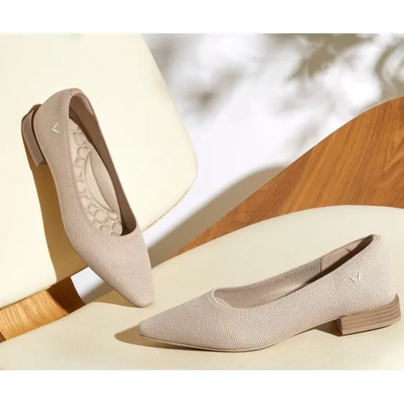 Vivaia Pointed-Toe Knit Flats Comfortable Everyday Shoes Size 8.5 EUR 39.5