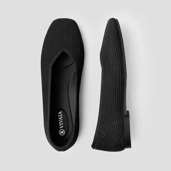 VIVAIA‎ Square-Toe V-Cut Flats (Margot 2.0) EU38.5 US7.5